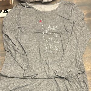 Gray Long Sleeve Reindeer Nightgown